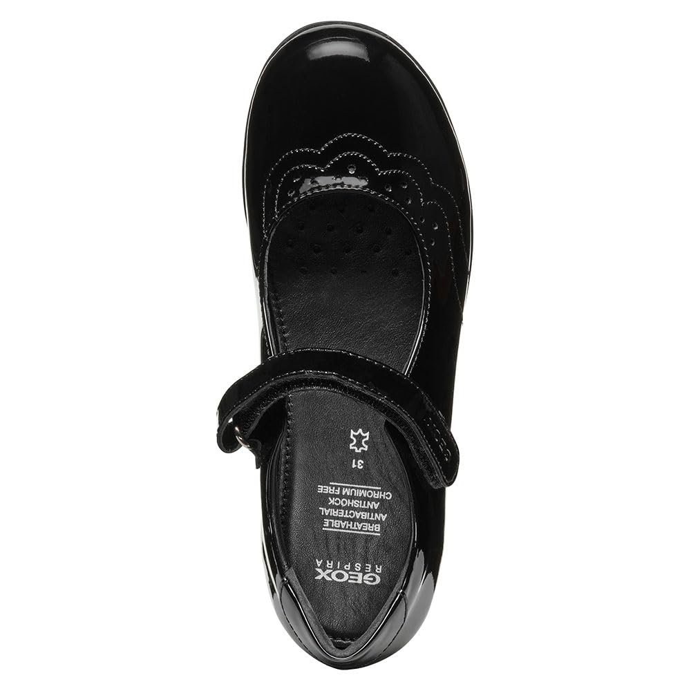 Geox J IBERIDE Girl G Płaskie Tancerki, Czarne, 35 EU, Czarny (Black), 35 EU