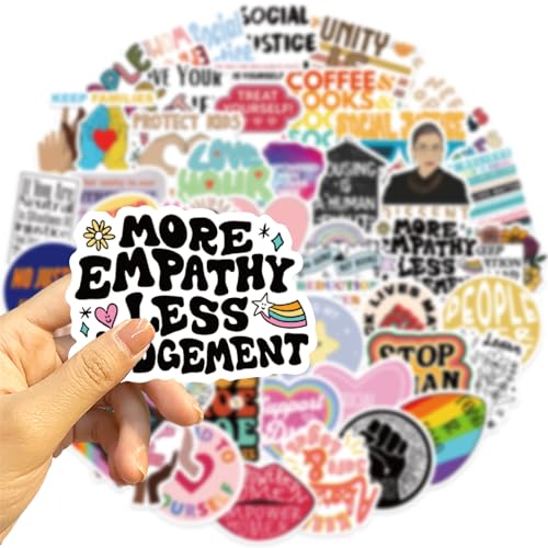 QIPWM 50Pcs Social Worker Stickers,Social Justice Stickers,Social Work Values Cartoon