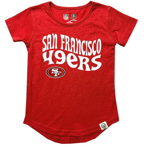 Wes and Willy NFL Girls SS Burn Out Tee Shirt San Francisco 49ers 6X Bullseye Red