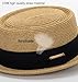 Summer Spring Straw-Fedoras-Hats Pork-Pie-Hat for Women Men - Unisex Crimping Boater Hat Size:S-M Brown