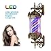 Produktbild Pixier Barbierstab Leuchtkugel Led Barber Pole Friseur Salon Licht Schild Traditional Weiß Blau Beleuchtende Rotierende Streifen Mit Led-Zeichen Licht Mauer Lampe 75cm/30in A /