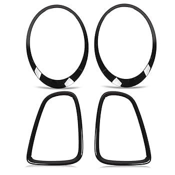 Pair Car Rear View Left Right Side Mirror Cover Cap Replacement Gloss Black For BMW Mini Clubman R55 Hatchback Cooper R56 Convertible R57 Coupe R58 (Manual Folding Only