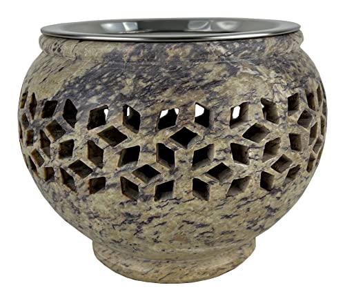 Quemador de Incienso Maxi Eridanus esteatita con Filtro de Acero Inoxidable, alt.: 11,5 cm, Ø 15 cm