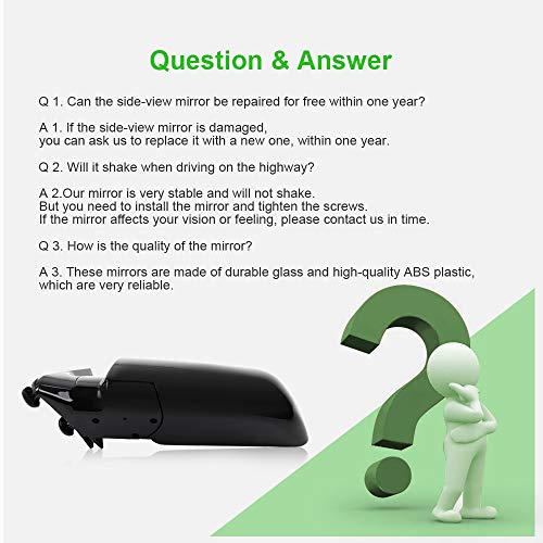 Scitoo Side View Mirrors A Pair Of Mirrors Fit Compatible With 1988-1999 For Chevy C1500 C2500 C3500 For Chevy K1500 K2500 K3500 1995-2000 For Chevy Tahoe Manual Folding 15036360 #TOP6