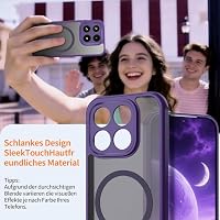 Jshru Hülle für Xiaomi 17,Magnetische Handyhülle Kompatibel mit Magsafe, mit 2 Stück HD-Schutzfolie Matte Transluzente Case,Militär Stoßfest Schutzhülle Dünn Robust Cover für Xiaomi 17,Lila – Ansicht 8
