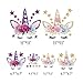 Calculs Unicorn Birthday Iron on Transfers for Birthday Girl Magical HTV Decorations Stickers for Kid's T-Shirts, Bed Sheet Set, Cushions - Glitter Eco-Friendly 6Pcs