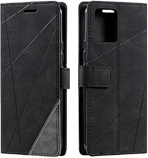 Oppo Realme 8 5G / Realme V13 5G Case, SONWO Premium Leather Flip Wallet Case Magnetic Closure Card Slots Kickstand Phone Case for Oppo Realme 8 5G / Realme V13 5G, Black