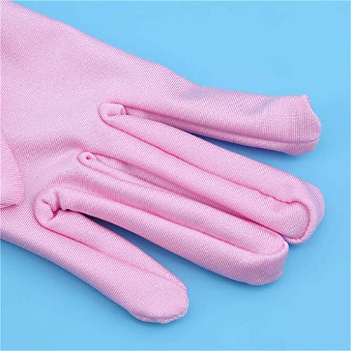 DreamHigh Women's Party Wedding 21" Long Satin Finger Gloves Light Pink - Thumbnail 3