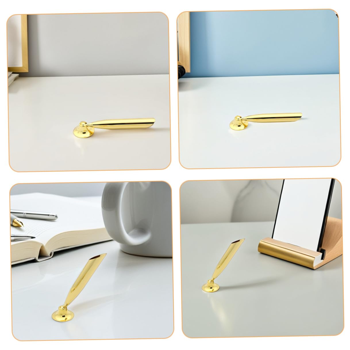 30 Pezzi Portapenne da Scrivania in Metallo Elegante per Penna Singola Compatibile con Penne Stilografiche Matite e Penne Sfera Supporto Funzionale per Ufficio Hotel e Banca