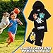 Pokemon Sweatshirt and Sweatpants Track Suit for Boys Teenagers 2 Piece Short Set Boys Hoodie Pikachu Kids Clothes Summer Set (13-14 Years, Black)