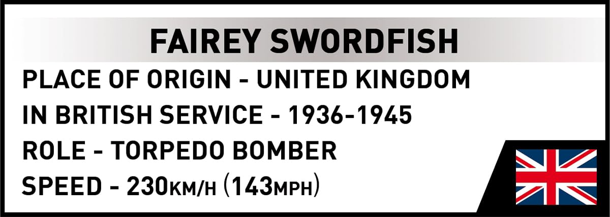 FAIREY Swordfish Scale 1:32 809 pcs/2 fig Box: 45,0 x 6,0 x 30,5 cm