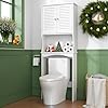 Above Toilet Storage Cabinet for Bathroom Storage Adjustable Shelves Over Toilet Freestanding Space Saver for Balcony Laundry Restroom 3 Tier 236×67 inches White