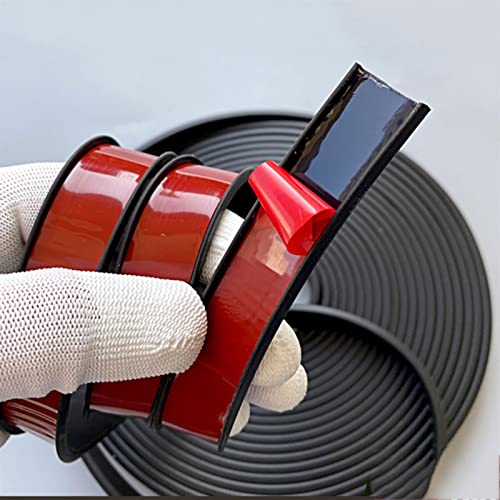 5M Selbstklebend Kantenschuprofil, Kantenschutz - Flexibel Eckschutzprofil, einfache Montage, Edge Guard U-Kanal (Blanco : Black, Size : 18mm) Cover