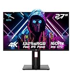 KTC 4K Gaming Monitor 160Hz | 27 Inch | UHD 3840x2160P | Fast-IPS 1ms | Adaptive Sync | HDR400 | 132% sRGB, 97.5% DCI-P3 | 400 Nits | HDMI 2.1, DP 1.4 | Adjustable Bracket | VESA Wall Mount