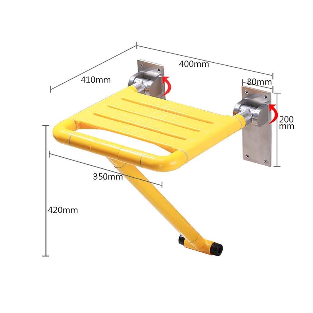 Taburete de Hoja abatible montado en la Pared Silla de Asiento de Ducha Plegable, Asiento de baño Plegable Asiento de Pared Silla de Pared para Ayudar a los Ancianos (Color: B)