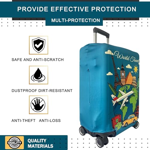 Luggage Covers For Suitcase Tsa Approved,Suitcase Cover Protector Fit 18-20 Inch Luggage,Washable Elastic Stretchy Anti-scratch
