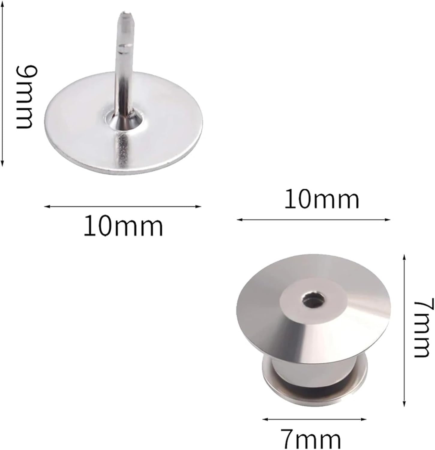 Locking Pin Backs 100Pcs Metal Locking Clasps for Pin Backs Brooch Lapel Hat Badge Jewelry Making(Gun Black)