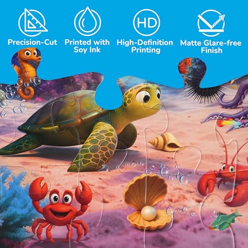 BenBen Floor Puzzles for Kids, 48 Piece 2 x 3 feet Underwater Ocean Puzzles for Kids Ages 4-6, Large Jigsaw Puzzles for Toddlers, Birthday Gift for Girls Boys - Image 5