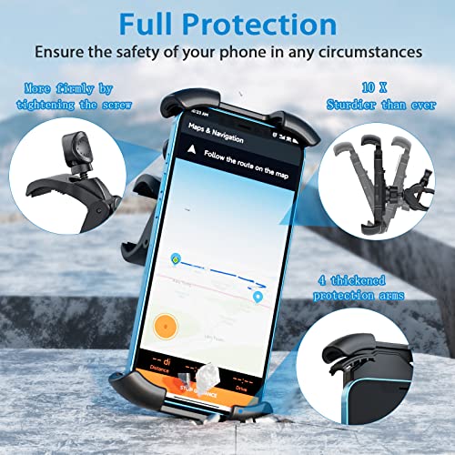 Bike Phone Mount, Bicycle Motorcycle Phone Handlebar Clamp Arm, Anti-Shake And 360° Rotation Bike Accessories, Riding Phone Holder For Iphone13/12/11/Pro/Pro Max/Xr/Xs, Galaxy S21/S20, Note 20/10&More #TOP2