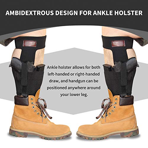 CREATRILL Bundle of Belly Band Holster + Ankle Holster for Concealed Carry, Neoprene Hand Gun Waist Band | Non Slip Ankle Pistol Holder with Calf Strap for Men Women - Thumbnail 4
