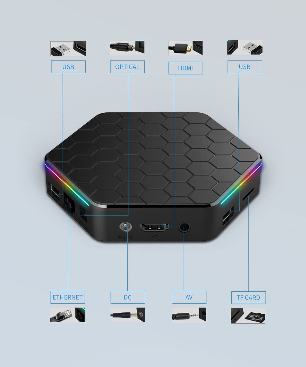 Android 12.0 TV Box, T95Z Plus H618 Quadcore 4GB RAM 64GB ROM Soporte 4K HD 3D 2.4/5.0Ghz WiFi BT5.0 10/100M Ethernet HDMI 2.0 H.265 Smart TV Box,2gb+16gb