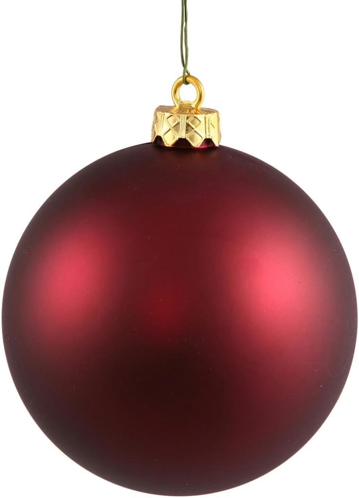 Vickerman 392836 - 2.4" Wine Matte Ball Christmas Tree Ornaments (24 pack) (N590619DMV)