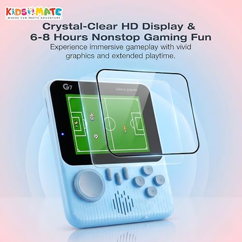 Image of Kidsmate Handheld Gaming Console Video Game for Kids with 666 Built-in Retro Games | Rechargeable Battery, Compact Design with TV Connectivity for Big Screen Play | Ideal for Fun & Learning (Blue)