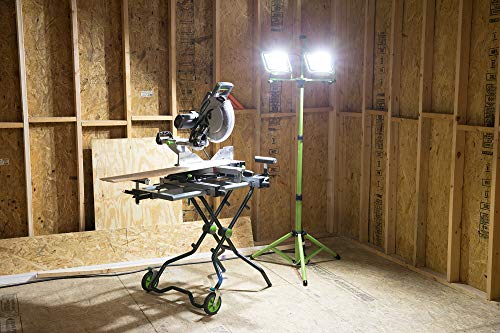 PowerSmith PWL2100TS 10000 Lumen Weatherproof LED Dual Head Work Light with Heavy-Duty Adjustable Metal Telescoping Tripod Stand - Thumbnail 4