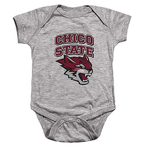 California State University Chico Official Stacked Unisex Infant Snap Suit for Baby,Athletic Heather, 12 Months