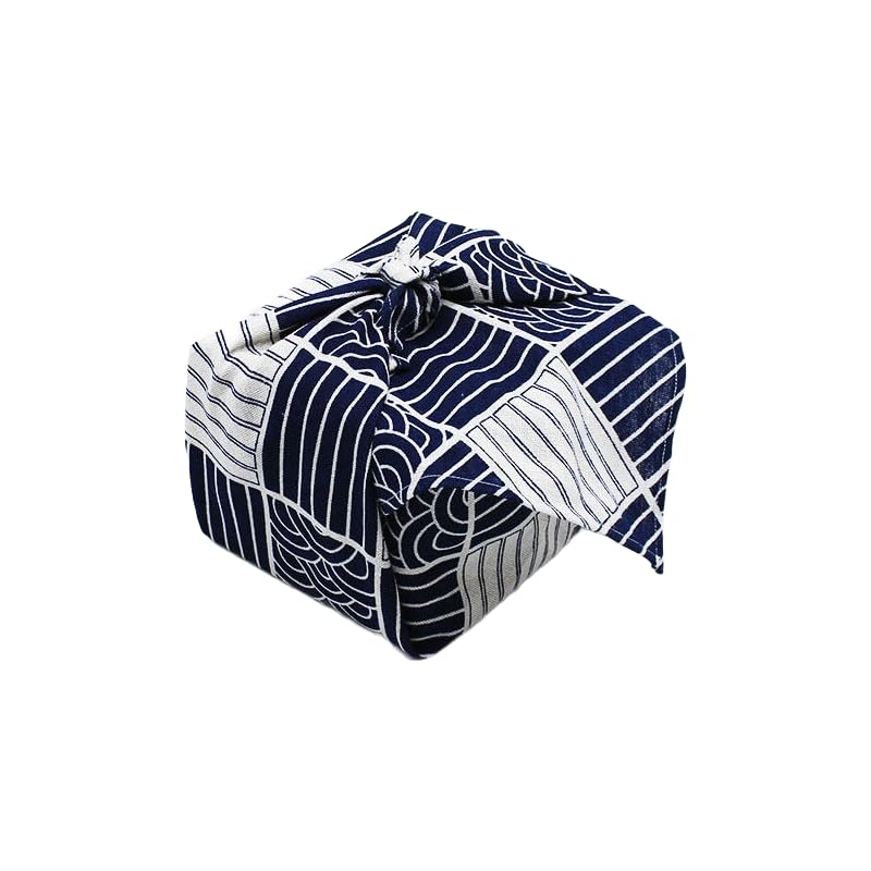 40 * 40cm 6/12PCS Blaue Welle Wiederverwendbare Furoshiki Verpackung Tuch Kleine Japanische Für Geschenk Verpackung Tuch quadrat Schal Bento Verpackung Tuch