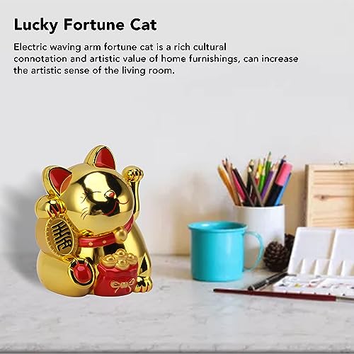 Gato de la Suerte con Brazo Móvil 5.5in Color Dorado miniatura 3