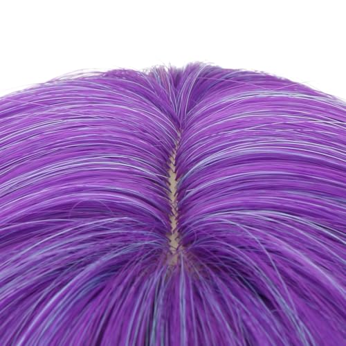 Image of PATTNIUM Dark Purple Bob Wig for Kids Child Short Dark Purple Wigs with Bangs Cosplay Party Synthetic Rose Net Daily Wear Wigs