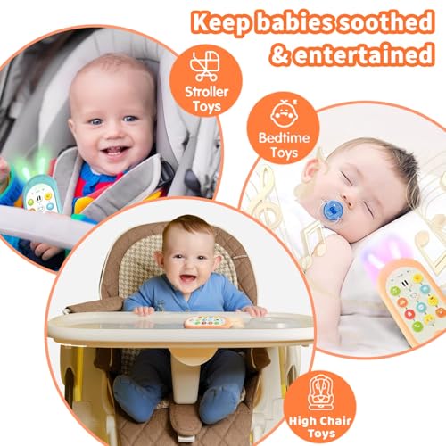 Image of Richgv 1 Year Old Girl Birthday Gift, Baby Cell Phone Toy Sensory Learning Toys with 12 Functions, Baby Girl Toys 6 to 12 Months Multi Sound Effects with Light Teething Toys for Babies Infants