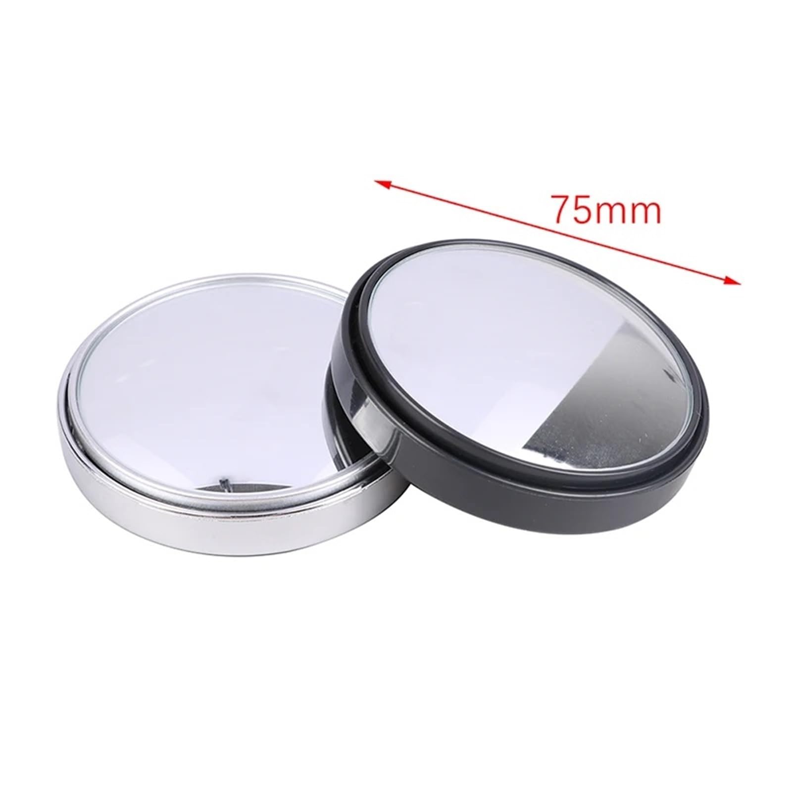 außen Blindspiegel 2PCS 75MM 3R-036 Konvexer Toter-Winkel-Spiegel für Aufkleben mit einstellbarem Weitwinkel für die Fahrzeugsicherheit(Black)