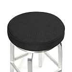 Shinnwa Bar Stool Cushions, Memory Foam Round Bar Stool Covers with Non-Slip Backing and Elastic Band, 13", Black