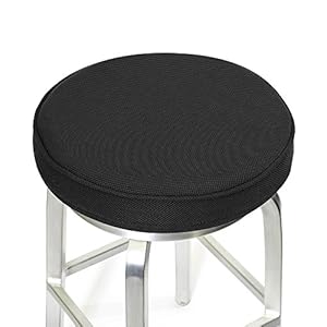 Shinnwa Bar Stool Cushions, Memory Foam Round Bar Stool Covers with Non-Slip Backing and Elastic Band, 13″, Black