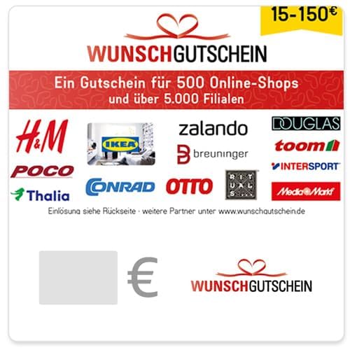 WUNSCHGUTSCHEIN The Perfect Gift – 500 Redemption Partners – for Germany – by Email - View 6