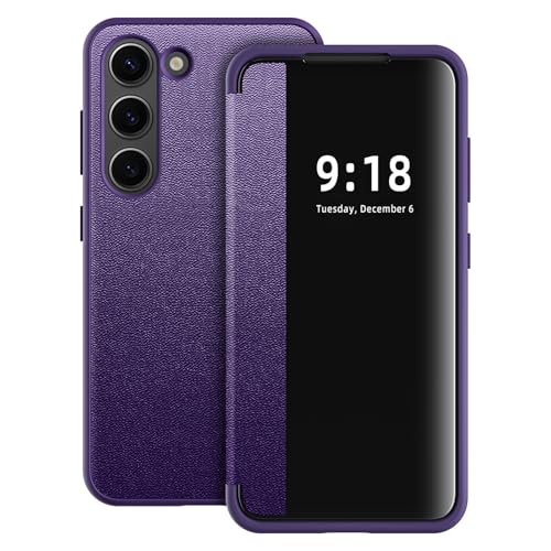Coque Samsung S23 Plus fine pour éviter les rayures d'écran grâce au rabat violet 360