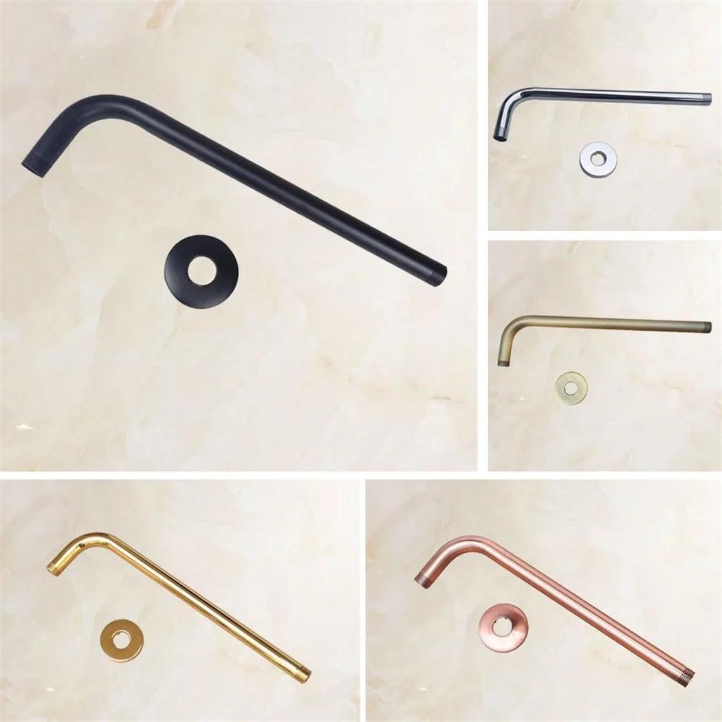 Gold Black Antique Brass Indoor And Outdoor Garden Wall Mounted Shower Head Extension Pipe 12" Long Shower Arm