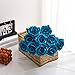 Amazon.com: IUKnot Teal Artificial Rose 10pcs Open Flower Bouquet Faux ...