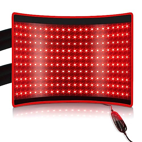 BestQool Rotlichtmatte, 660 nm & 850 nm Rotlicht und Infrarotgürtel, Triple-Chip, 10Hz & 40Hz Pulsmodi, 5 Intensitäten für Beine, Rücken, Taille, Schultern, Körper, großes 54,9 × 35,6 cm Pad, 43W