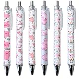 Pig Writing Pens 6PC Cute Fun Funny Cool Adorable Pigs Pigpen for School Office Supplies Party Favors Theme Notepad Sticky Notes Desk Accessories Items Stuff Collectibles Gifts for Kids Women