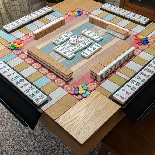 Support de mahjong imprimé en 3D premium noir avec glissière pliable - 7