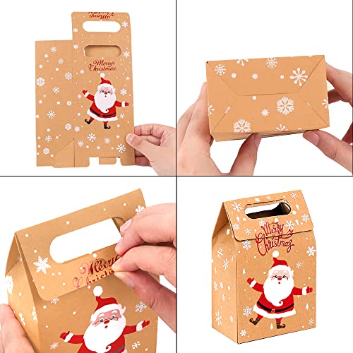 Joicee Christmas Kraft Paper Gift Boxes 24Pcs Xmas Goodies Treat Candy Bags Boxes For Christmas Party Favor #TOP3