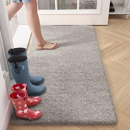 Color G Door Mat 60 X 90 cm, Doormat Dirt Trapper Non-slip, Machine Washable, Soft, Absorbent Entrance Rug Floor Mat for Entryway, Patio, Hallway, Garden, Indoor, Outdoor, Pets and Dogs (Grey)