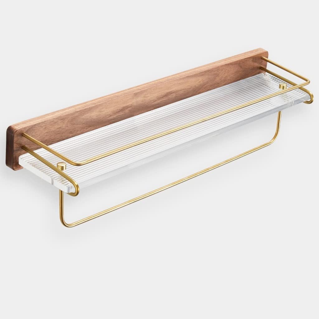 Shower Caddy Bathroom Shelves, Wall Shelves with Towel Bar,Wall Mounted Bathtub Organizer Bathroom Organizer (Size : Rod 50cm)