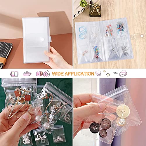 Transparent Jewelry Storage Book, Jewelry Book Organizer,Jewelry Storage Album With 50 Zipper Bag Clear Travel Jewelry Organizer Storage Book Bag For Rings Bracelets (160 Grids + 50 Ziplock Bags) #TOP4