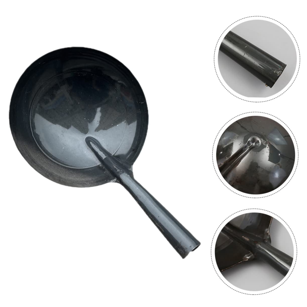 IMIKEYA Louche à Eau en Fer Noir, Moulage Intégral, Réutilisable, Grosse Capacité, Manche Confortable Cuisine et Jardin,