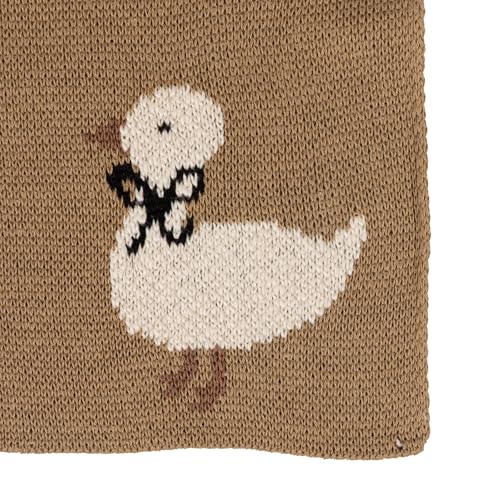 Image of Creative Co-Op Cotton Knit Baby Blanket with Ducklings, Multicolor