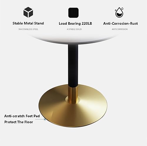 Miniatura 6 de Mesa auxiliar de mármol, mesas auxiliares redondas de oficina con base de metal, mesa auxiliar de sofá de mármol para sala de estar, sala de